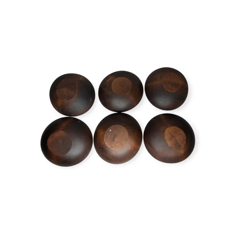 Vintage Canada Baribocraft Marked Wooden Salad Bowls Set of 6